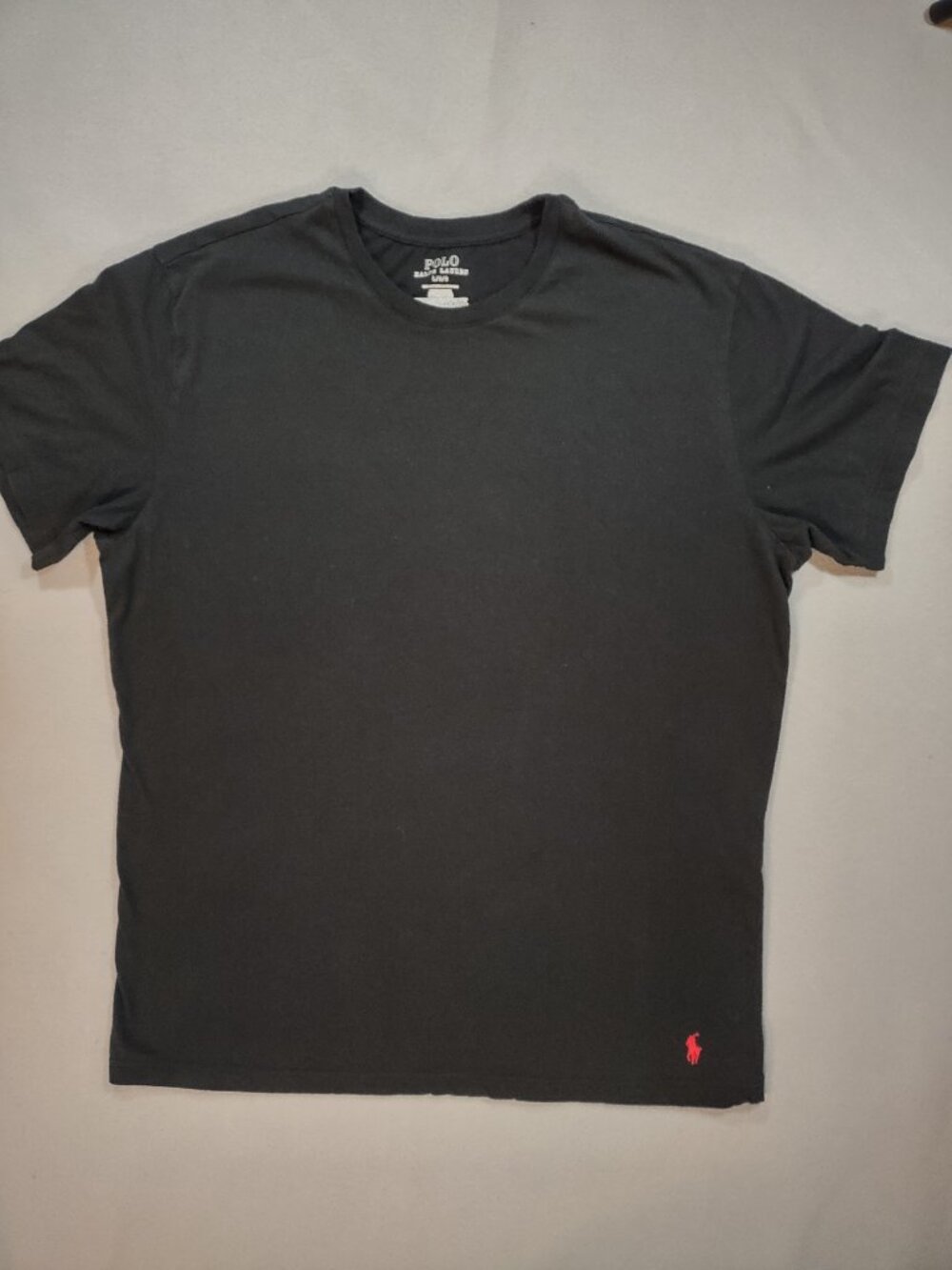 Polo Ralph Lauren Black Crew Neck T-Shirt Men’s Large Red Pony Logo Short Sleeve